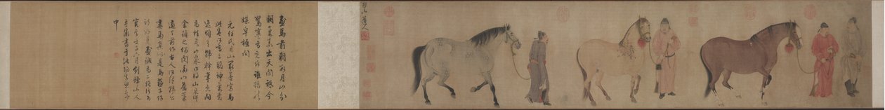 Drie Paarden en Vier Staljongens, ca. 1320s door Ren Renfa