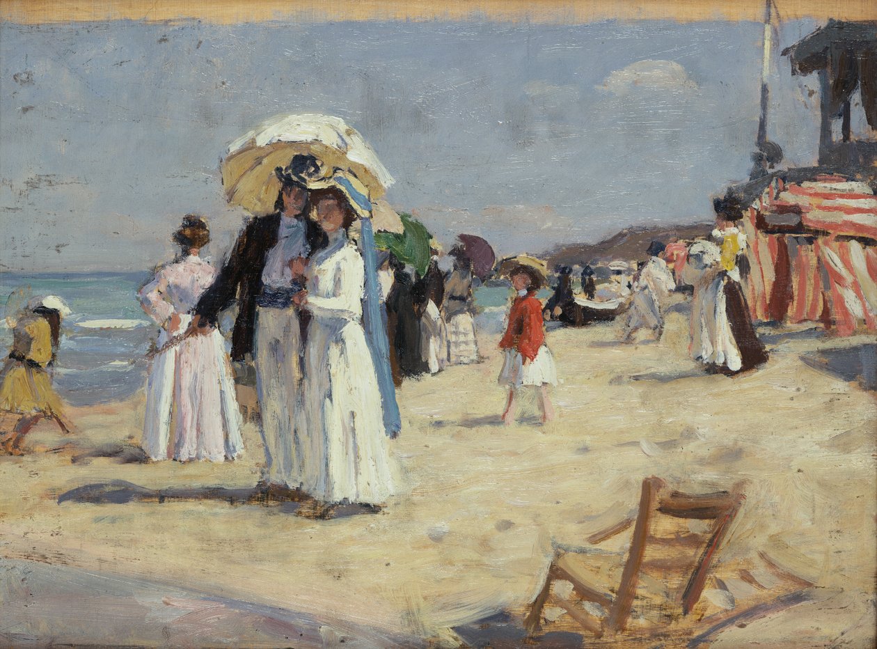 Koppel op het Strand van Cabourg door René François Xavier Prinet