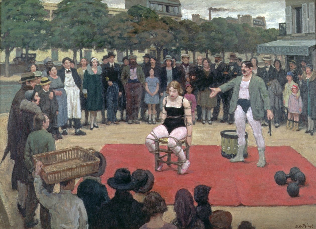 De Reizende Artiesten, c.1928-30 door René François Xavier Prinet