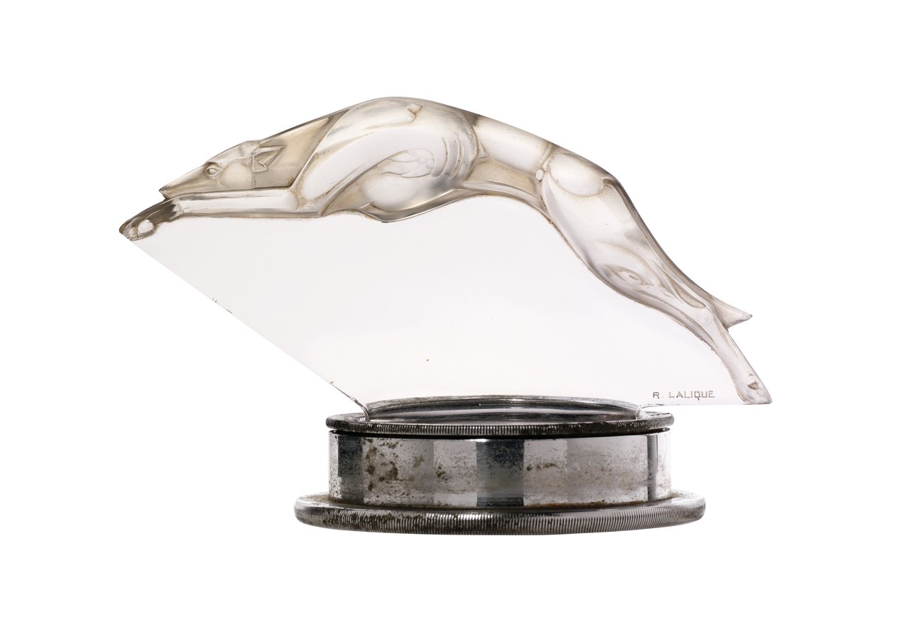 Zeldzame Levrier Mascotte door Rene Jules Lalique