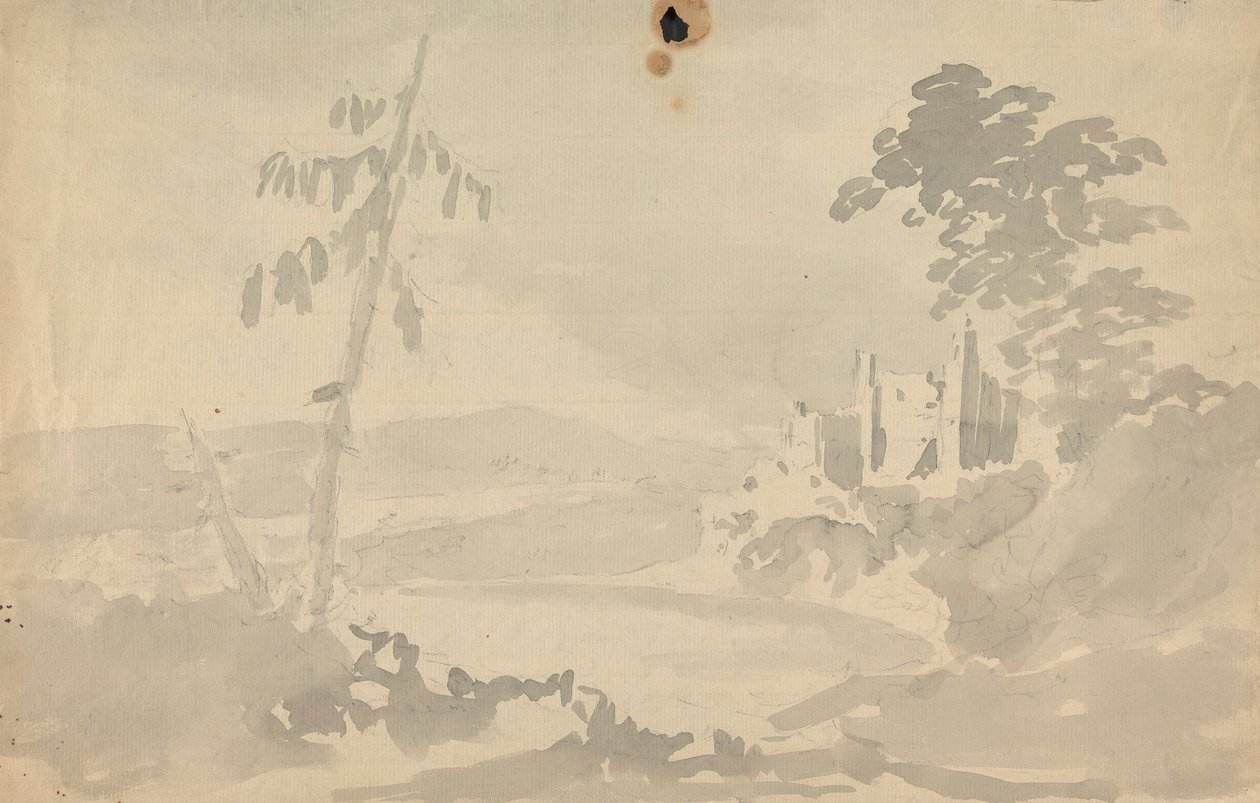 Landschap met kasteel en rivier door Rev. William Gilpin