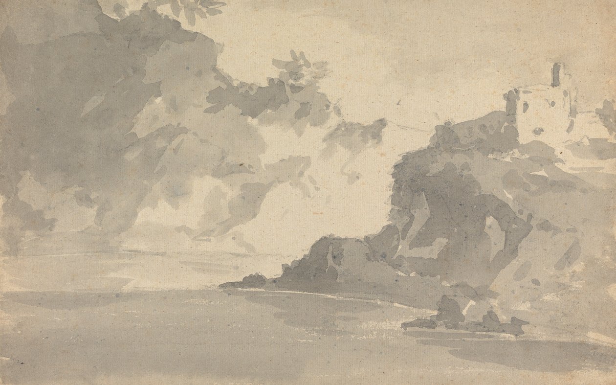Schets met een Kasteel op een Bergtop door Rev. William Gilpin