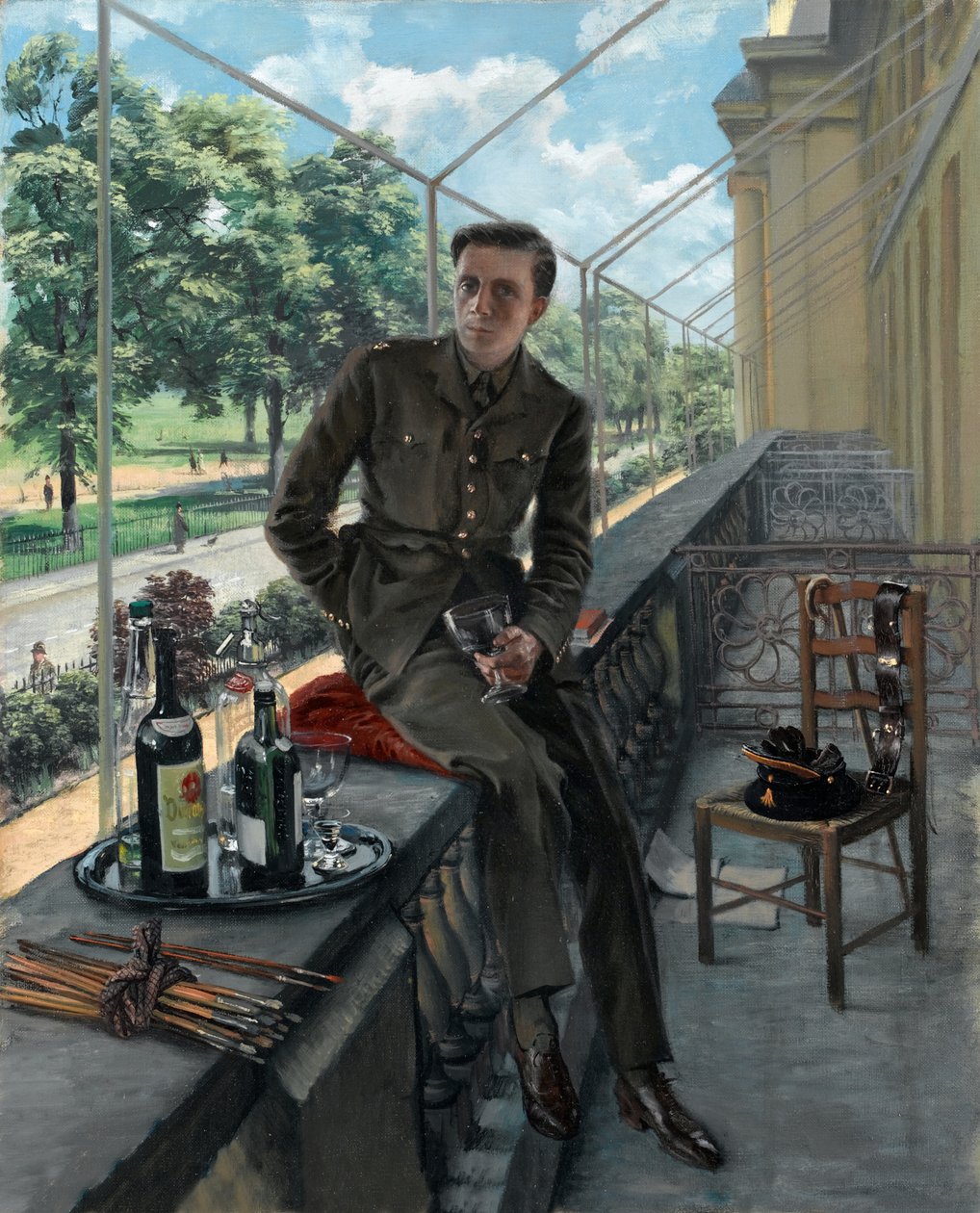 Zelfportret van Rex Whistler in Welsh Guards uniform, mei 1940 door Rex Whistler