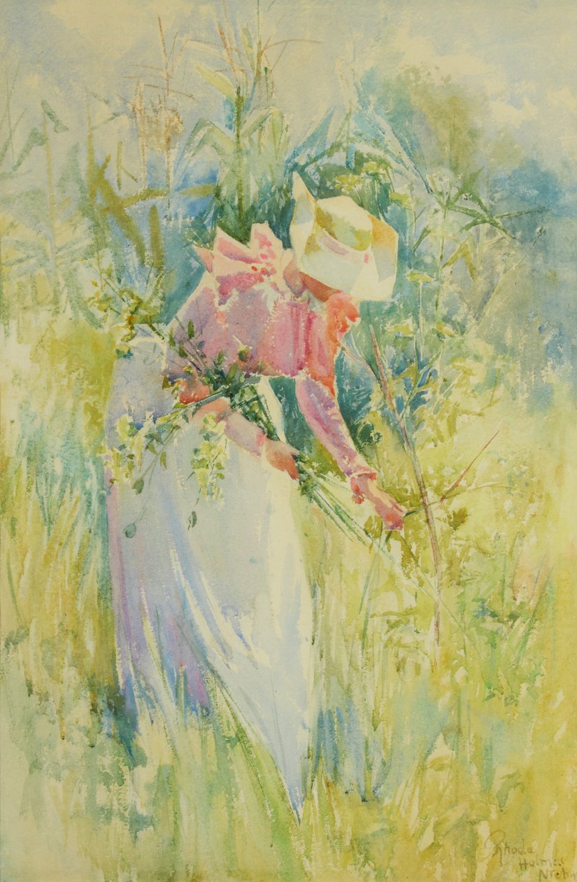 Wilde bloemen plukken 1900 door Rhoda Holmes Nicholls