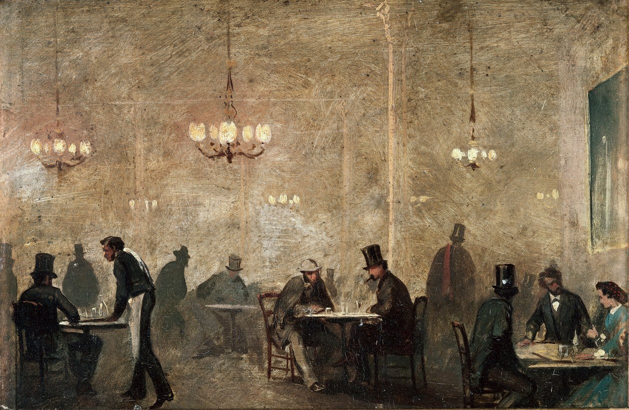 Het café, ca. 1860-65 door Ricardo Balaca y Canseco