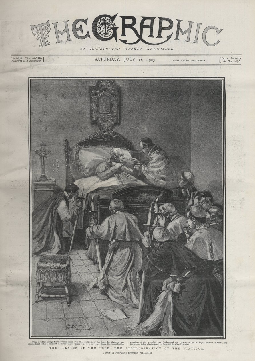 DE ZIEKTE VAN DE PAUS - DE ZIEKTE VAN DE PAUS. Ziekte van Paus Leo XII, Paus ontvangt Kardinalen, 14 juli door Riccardo Pellegrini