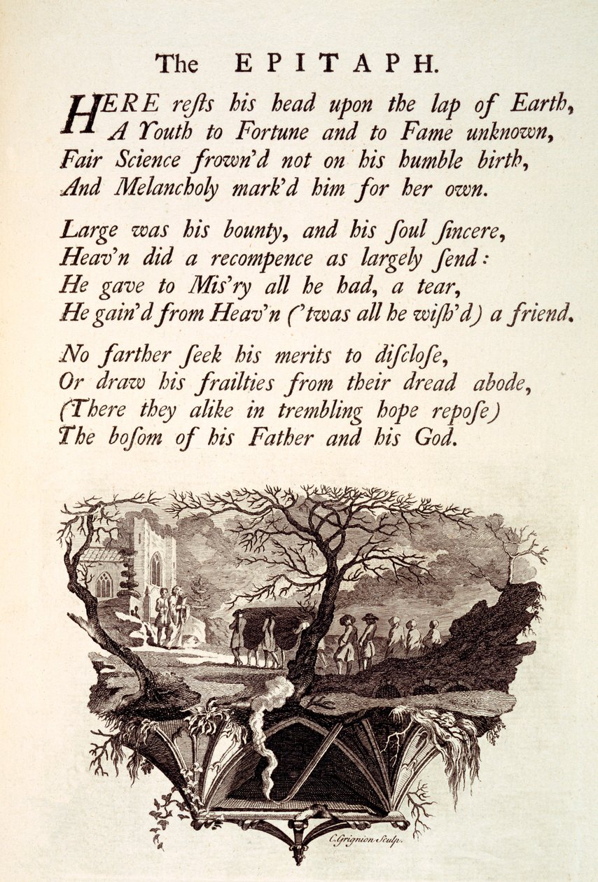 Het grafschrift, illustratie uit 