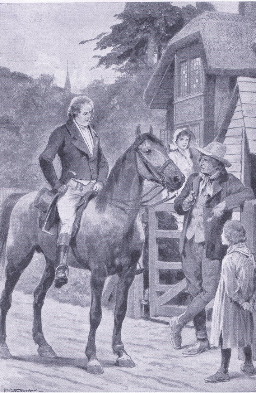 Cobbett op zijn paard, illustratie uit Mijn Tijdschrift, 1925 door Richard Caton II Woodville