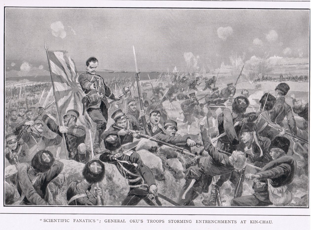 Wetenschappelijke fanatici tijdens de Russisch-Japanse Oorlog door Richard Caton Woodville junior