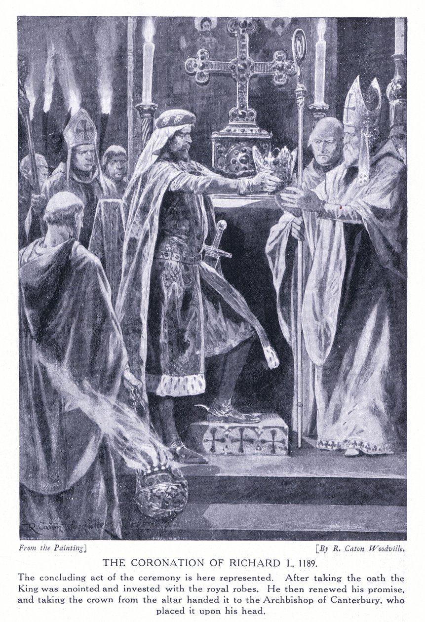 De kroning van Richard I, jaren 1920 door Richard Caton Woodville junior