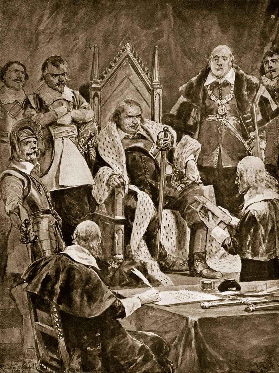 De Inauguratie van Cromwell als Beschermer, 1657, illustratie uit 