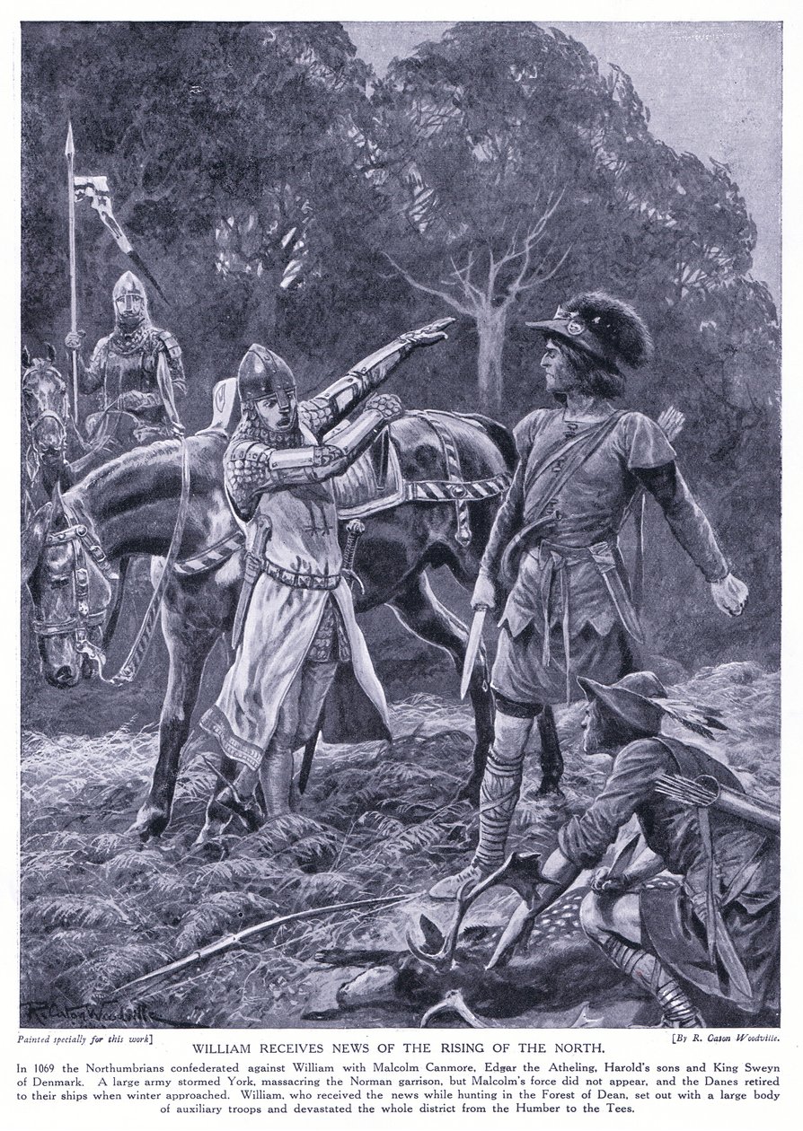Willem ontvangt nieuws van de opstand in het noorden AD1069, jaren 1920 door Richard Caton Woodville junior