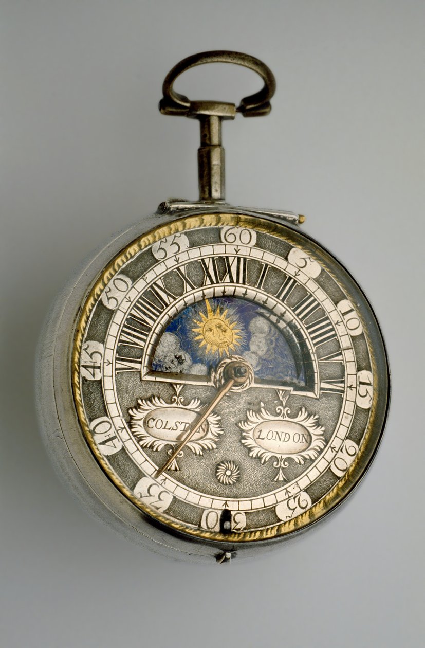 Dubbelbehuizde verge-horloge, ca. 1685 door Richard Colston