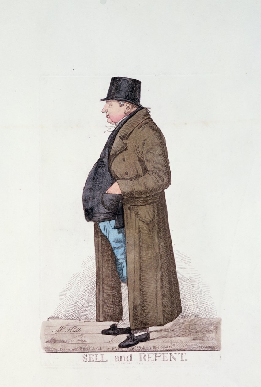 Verkoop en berouw, 1817 door Richard Dighton
