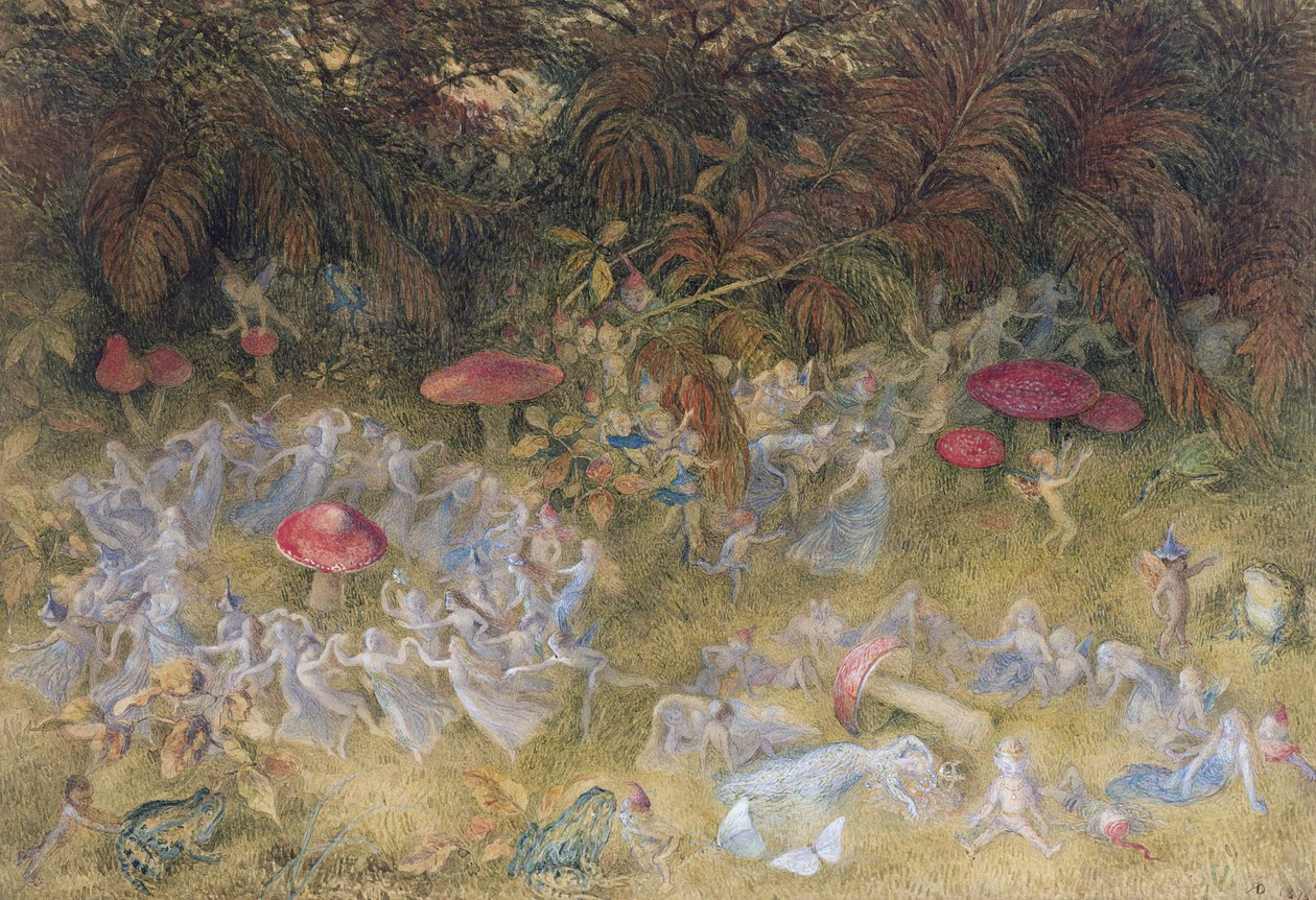 Feeënringen en paddenstoelen, 1875 door Richard Doyle