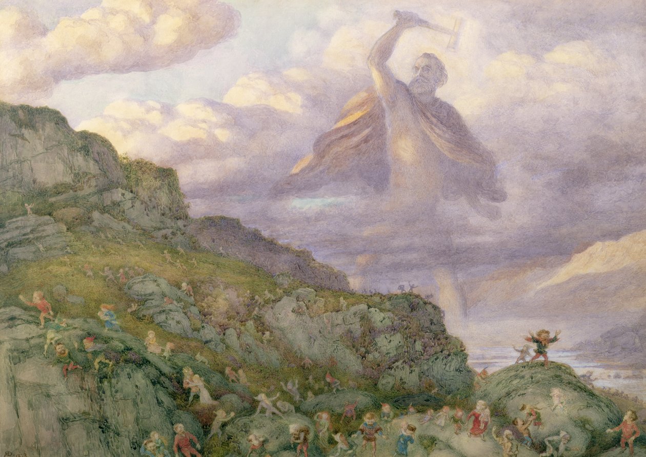 De god Thor achtervolgt de dwergen, 1878 door Richard Doyle
