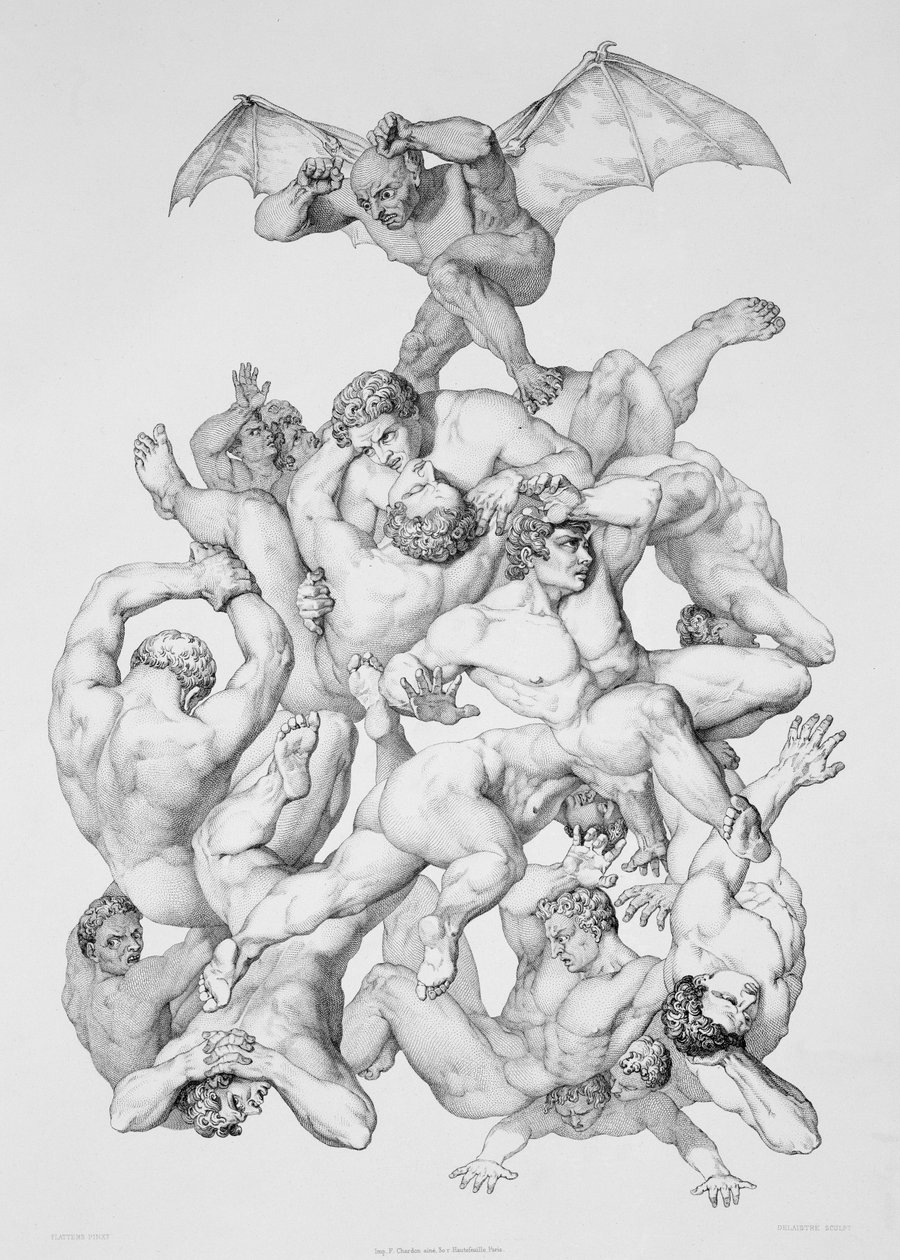 Beëlzebub Verdrijft de Gevallen Engelen, illustratie voor een editie van 