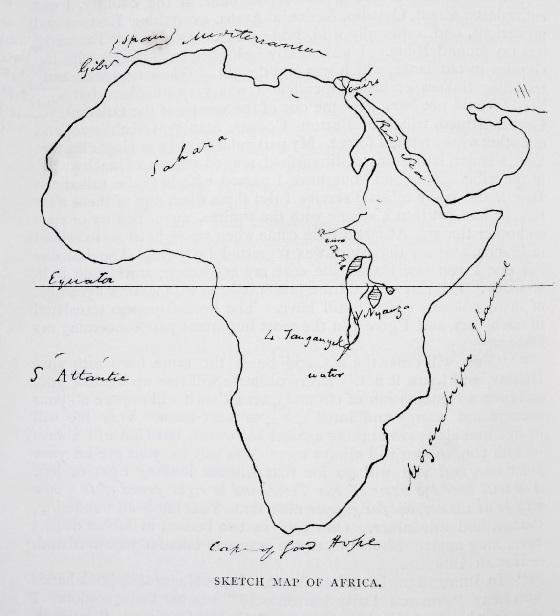Schetskaart van Afrika, uit 