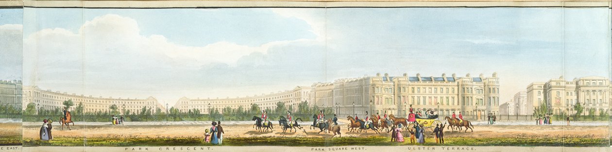 Park Crescent en Ulster Terrace, detail van een Panoramisch Uitzicht rond het Regent