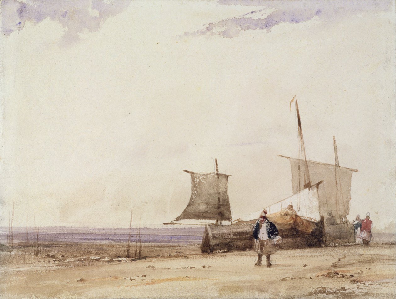 Strandscène door Richard Parkes Bonington