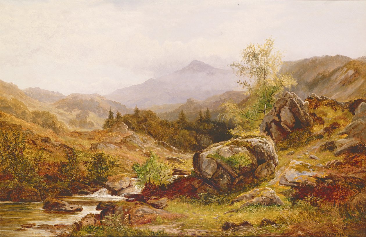 In de Lledr-vallei, Noord-Wales door Richard Redgrave