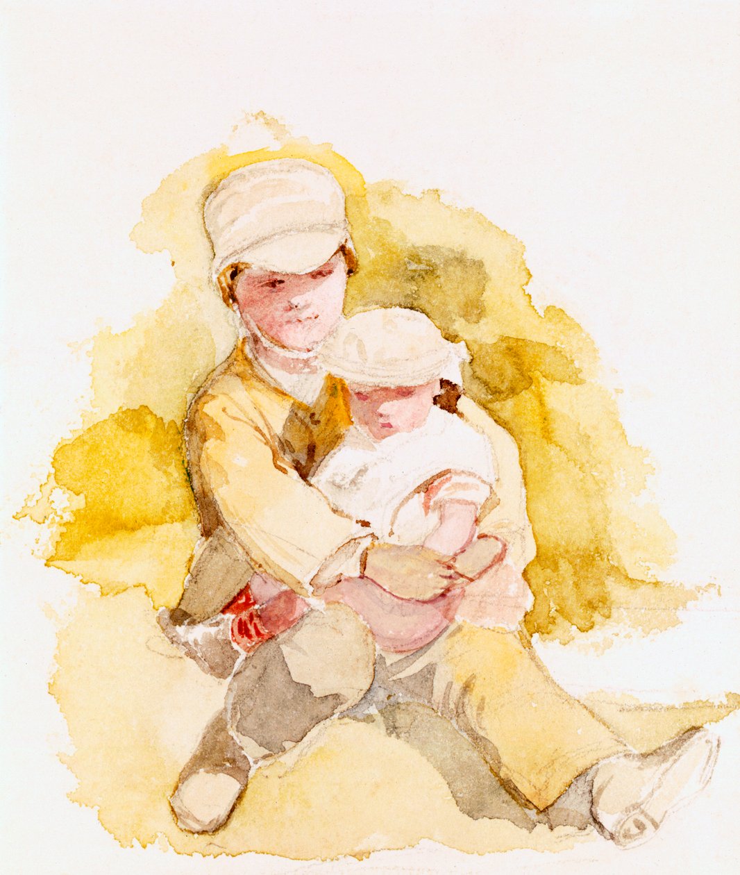 Schets van twee kinderen, c.1852 door Richard Redgrave