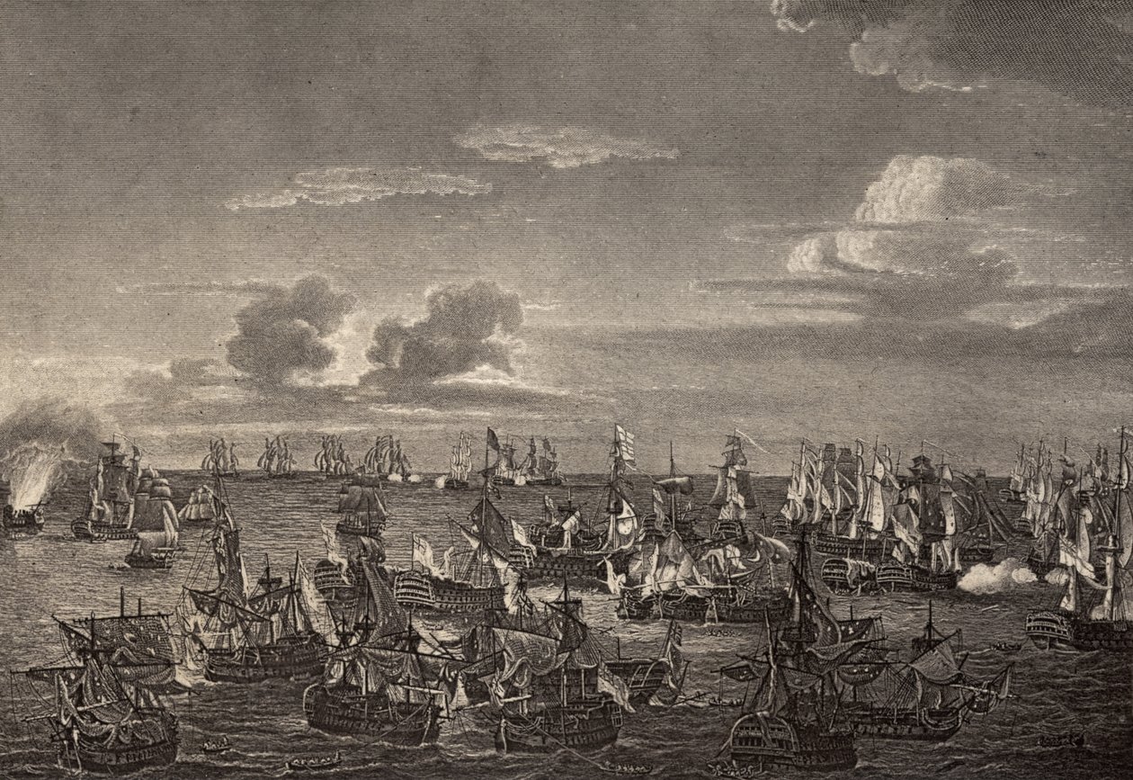 De Slag bij Trafalgar in 1805, illustratie uit 