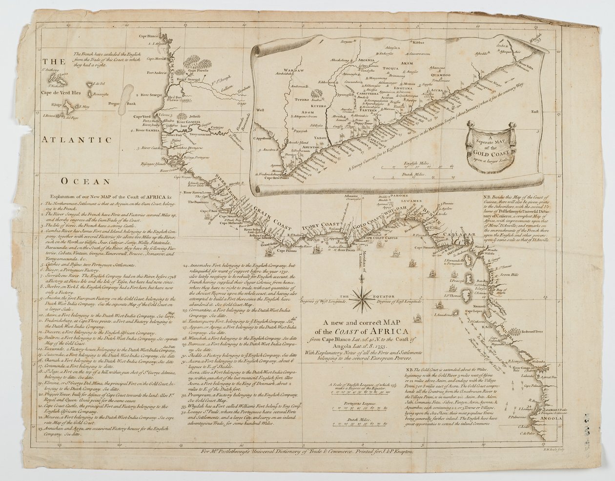 Kaart van de kust van Afrika, 1753 door Richard William Seale