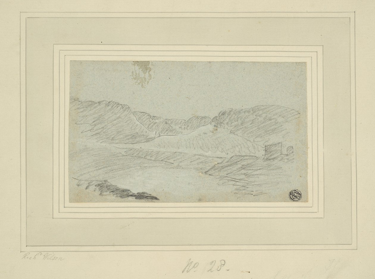 Heuvelachtig landschap door Richard (attr.to) Wilson