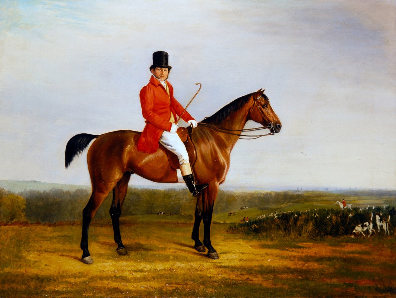 Isaac Sadler op een bruine jager door Richard Barrett Davis