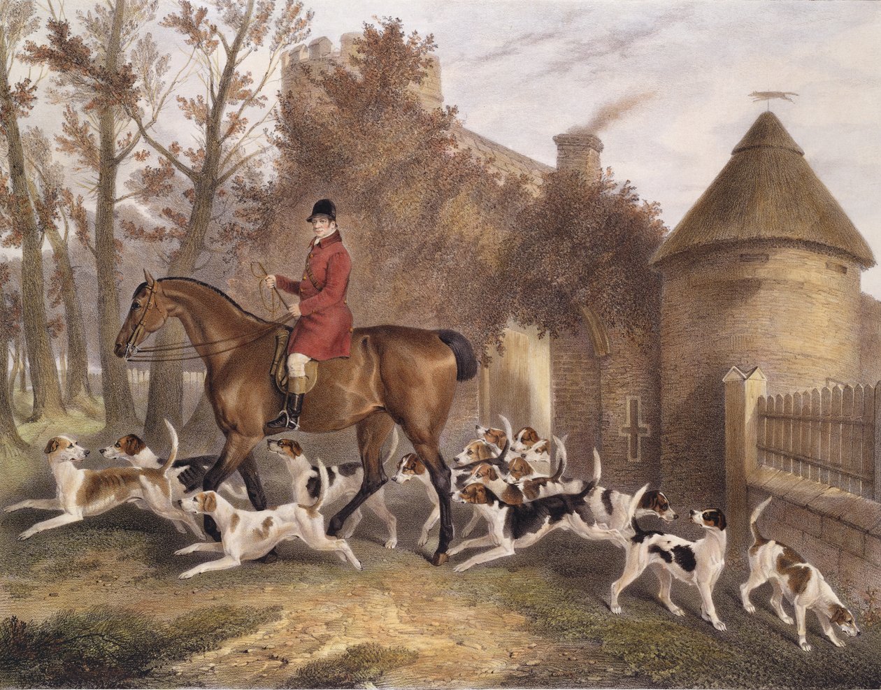 W. Sebright, Jager van de Milton Hounds, gegraveerd door J.W. Giles, 1839 door Richard Barrett Davis