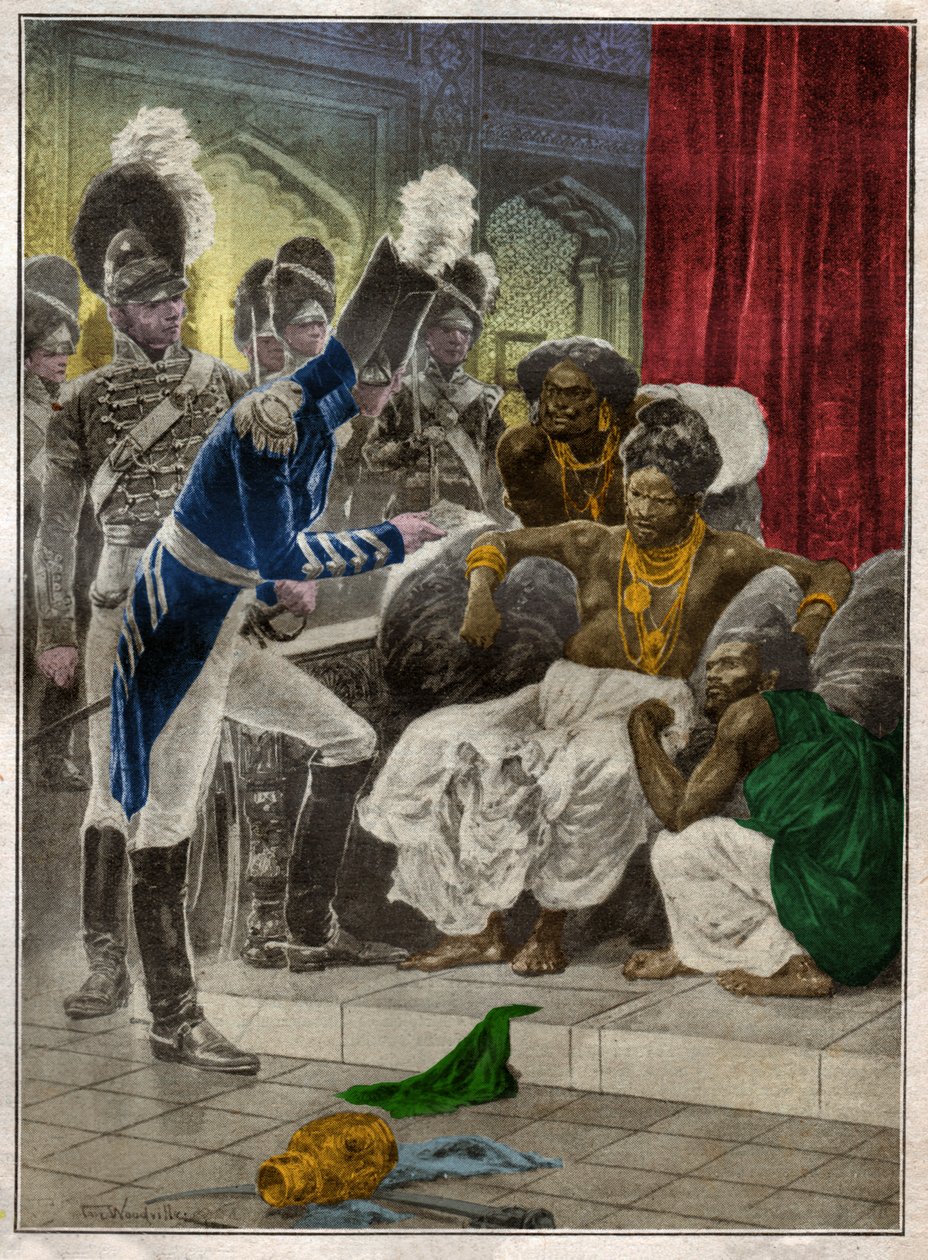 Sri Vikrama Rajasinha, koning van Kandy (Sri Lanka) afgezet door de Engelsen in 1815 door Richard Caton (after) Woodville