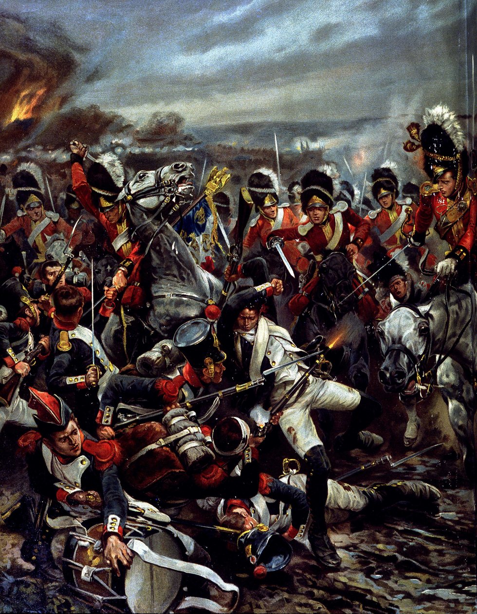 De aanval van de Schotten in Waterloo - schilderij door Caton Woodville door Richard Caton (after) Woodville