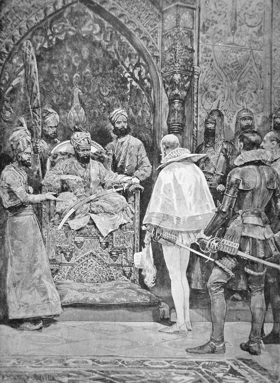 De Engelse Ambassadeur in India in 1615 door Richard Caton II (after) Woodville