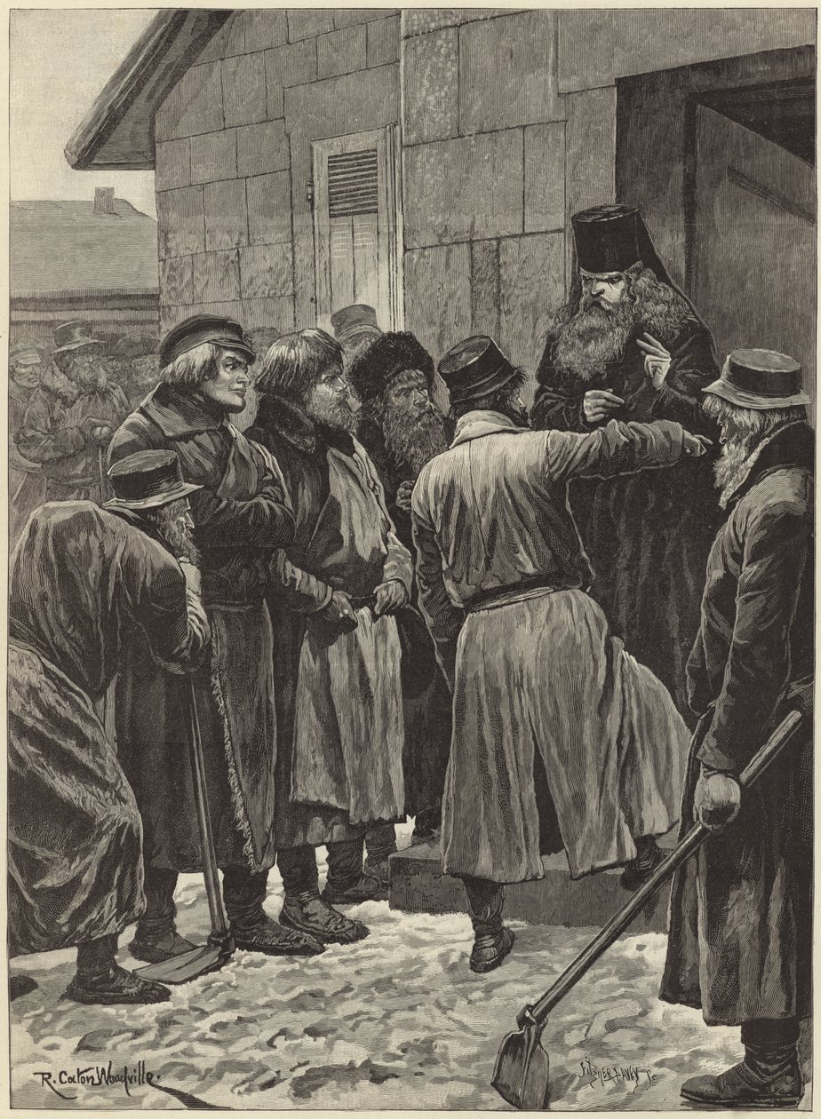 De hongersnood in Rusland (gravure) door Richard Caton II (after) Woodville