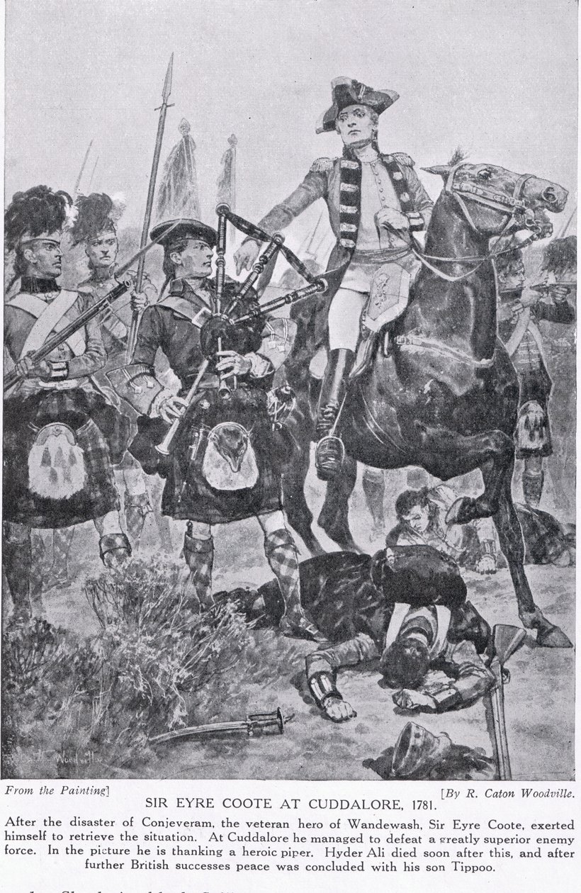 Sir Eyre Coote bij Cuddalore, illustratie uit 