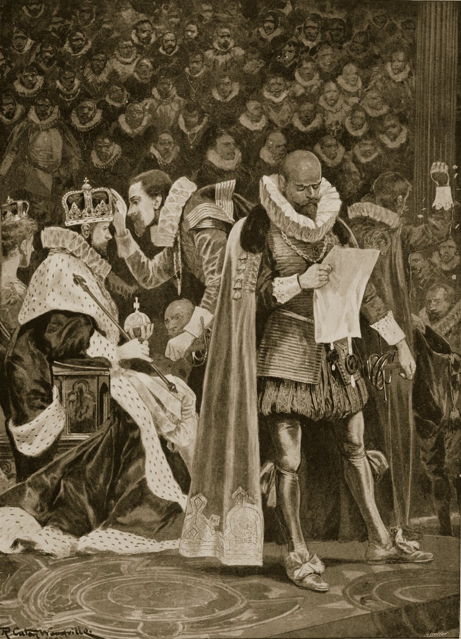De hulde, de vrijgevigheid en de algemene gratie bij de kroning van Jacobus I en Anna van Denemarken, 25 juli 1603, uit 