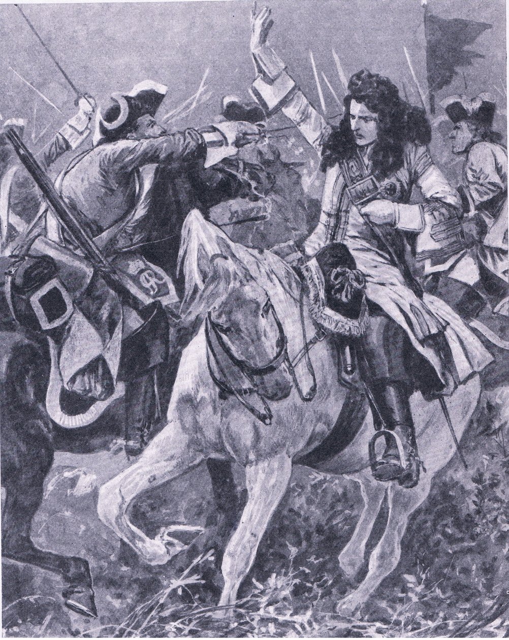 De Slag bij Malplaquet, 11 september 1709, illustratie uit British Battles on Land and Sea, 1915 door Richard Caton Woodville junior