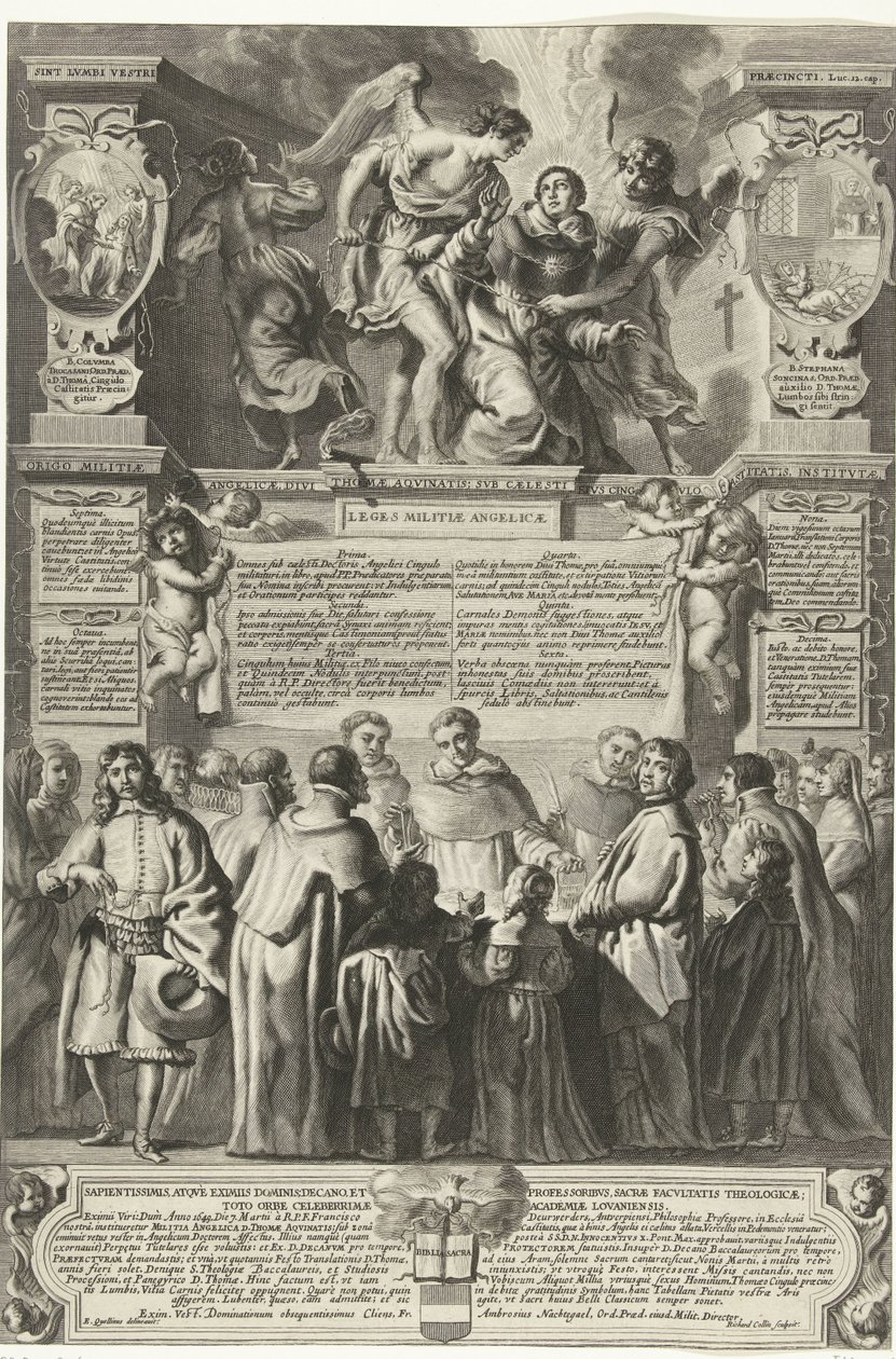 Instelling van de broederschap Militia Angelica Thomae Aquinatis, 1649 door Richard Collin