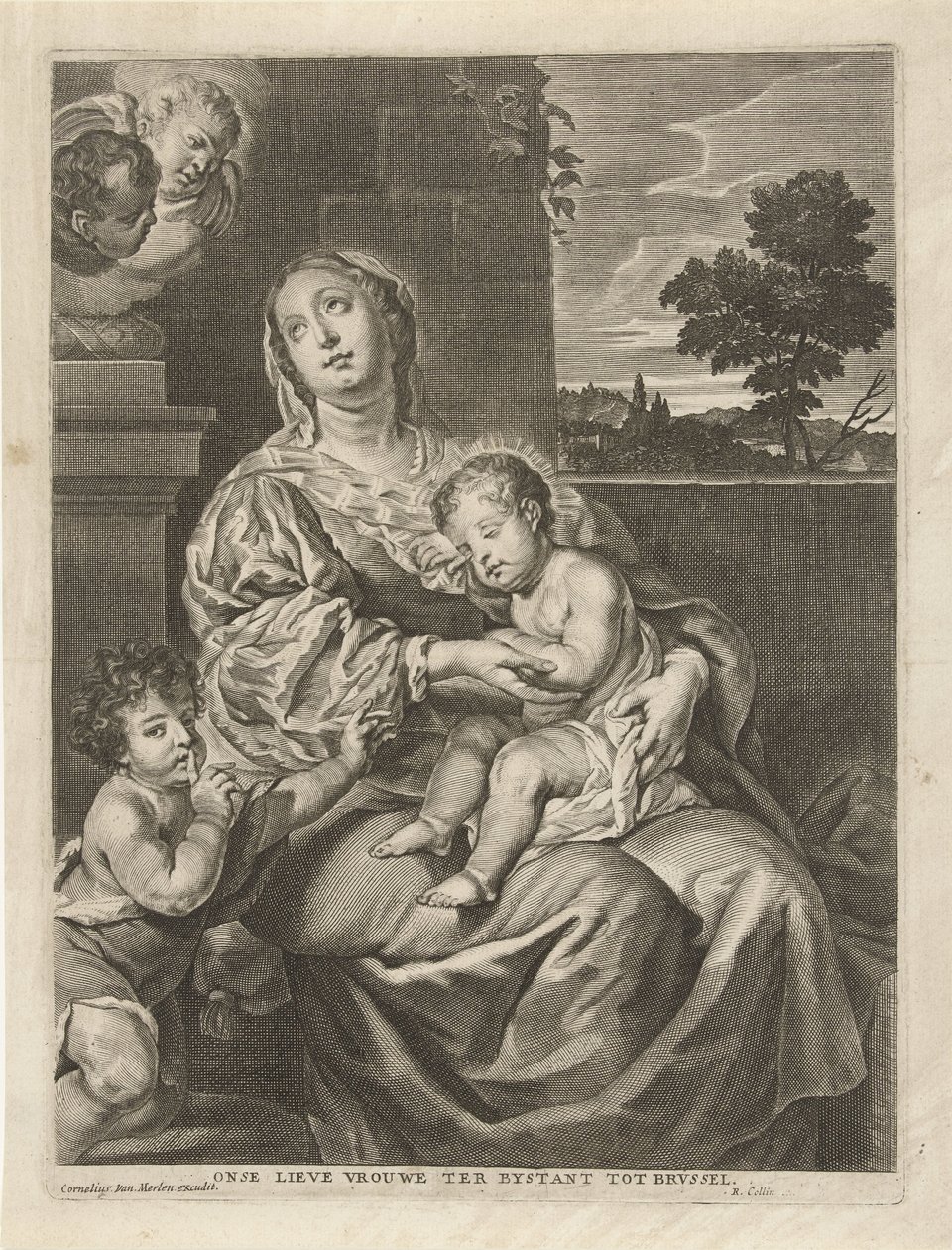 Madonna met slapend Kind en Johannes de Doper door Richard Collin