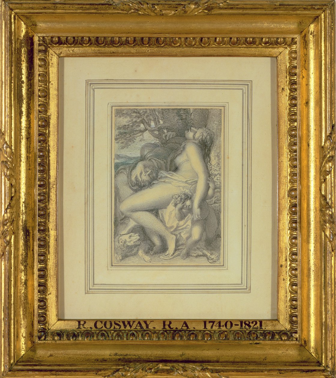 Mars rustend in de schoot van Venus, ca. 1805-15 door Richard Cosway