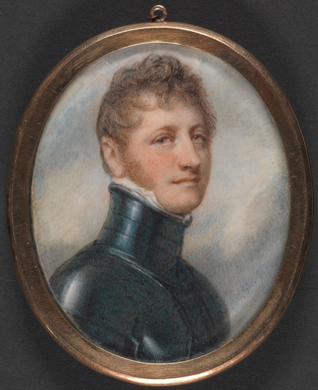 Portret van een man in harnas door Richard Cosway