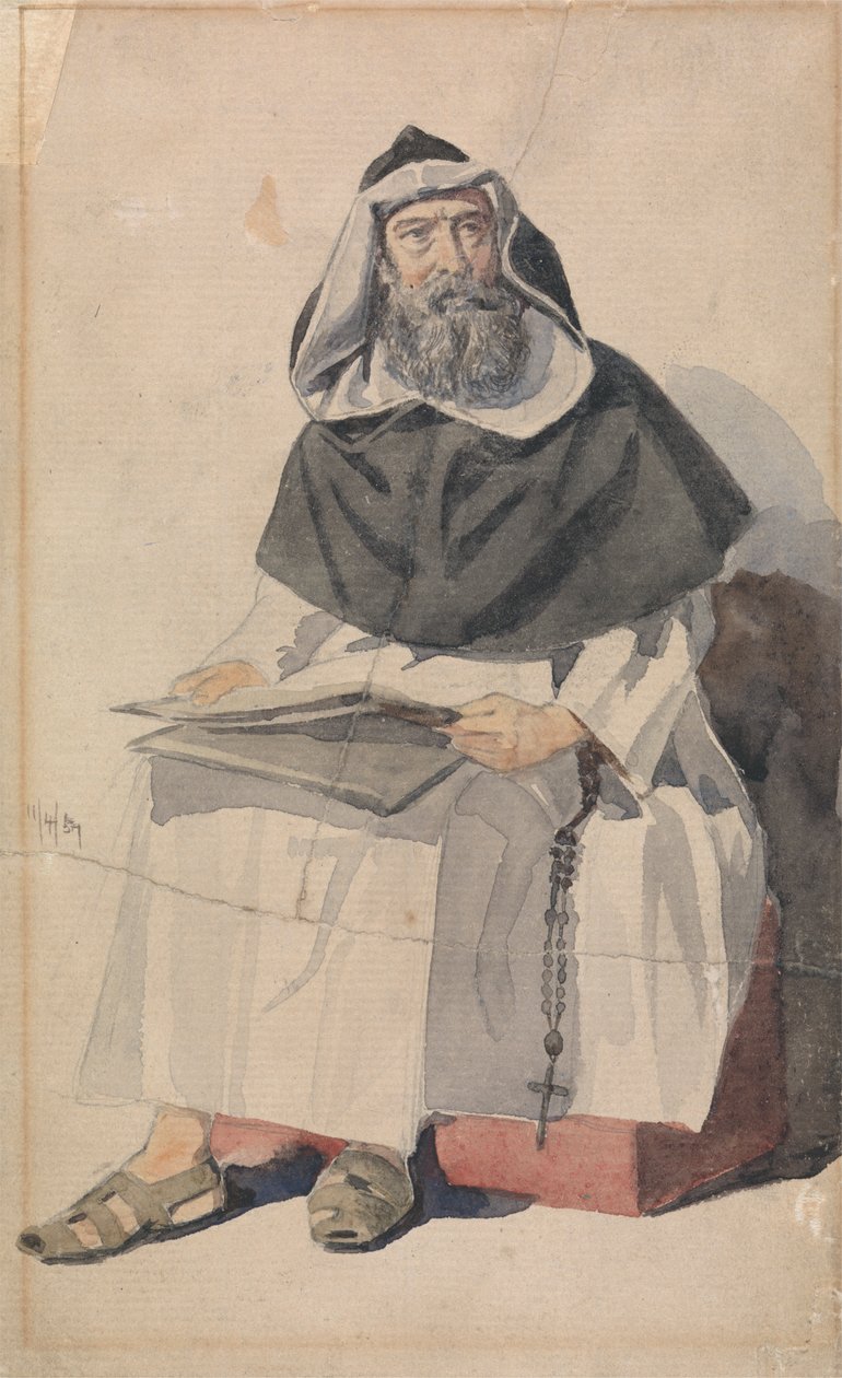 Portret van een Monnik door Richard Dadd