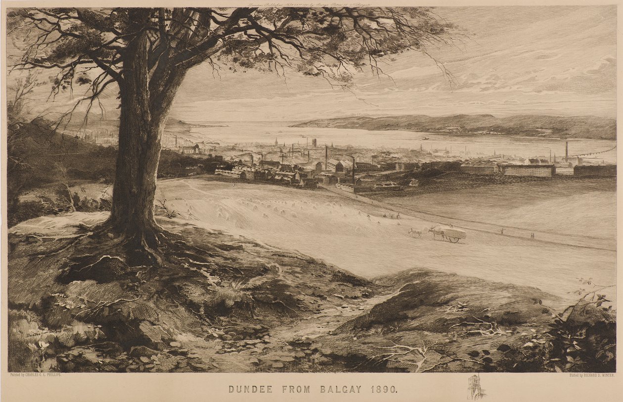 Dundee vanaf Balgay door Richard Davidson Winter