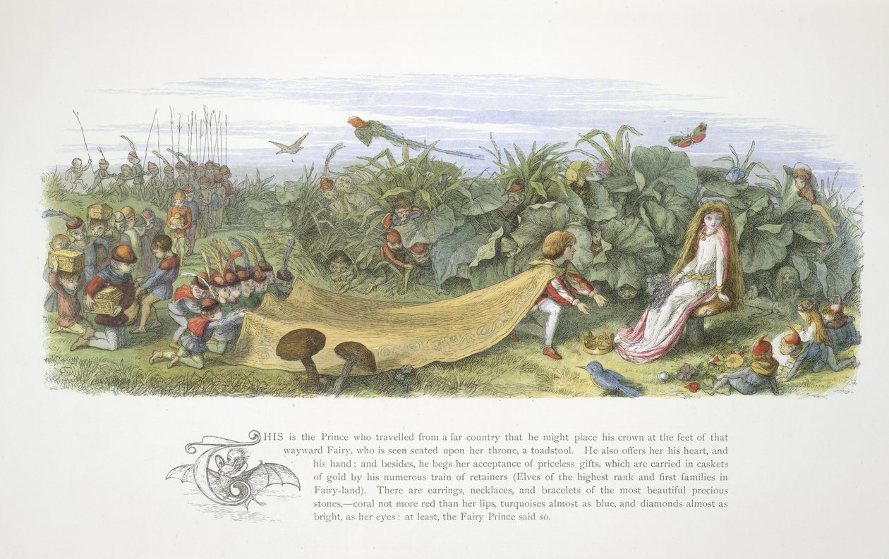 Een prins die geschenken aanbiedt door Richard Doyle