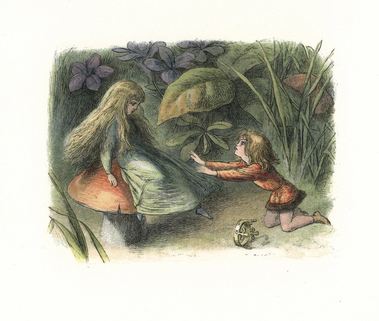 Elf Prins afgewezen door een fee op een paddestoel door Richard Doyle