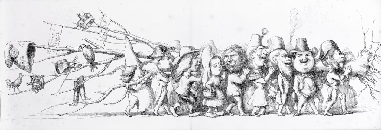 Franse bezoekers van de Grote Tentoonstelling, 1851 door Richard Doyle