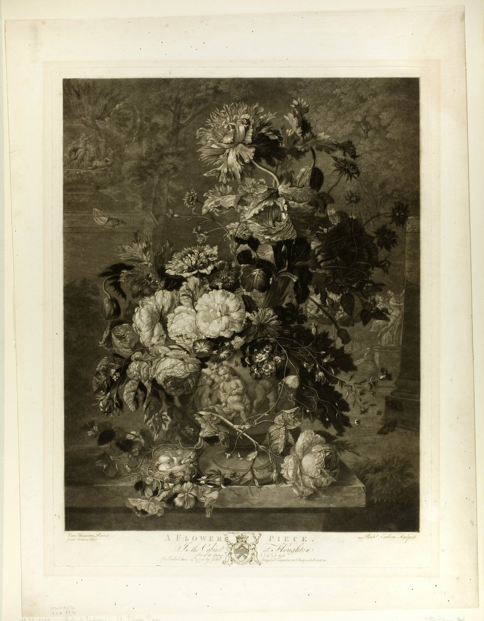 Een Bloemstuk, uit De Houghton Gallery door Richard Earlom