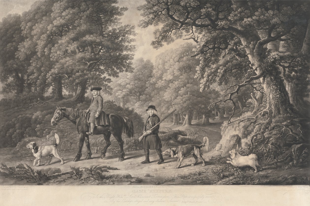 Wildbeheerders. Aan de zeer eerbiedwaardige Lord Viscount Torrington door Richard Earlom