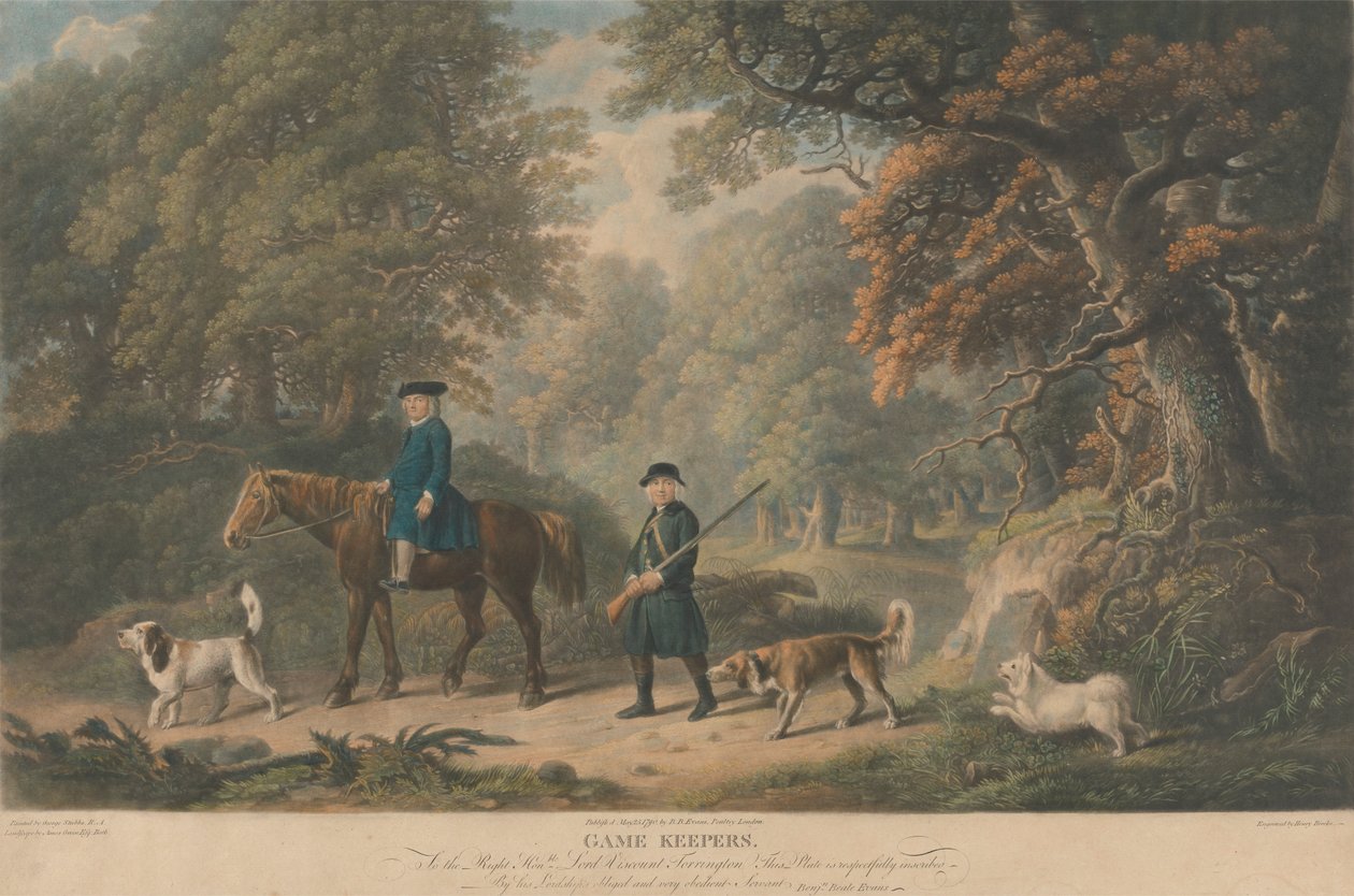 Wildbeheerders. Aan de zeer eerbiedwaardige Lord Viscount Torrington door Richard Earlom